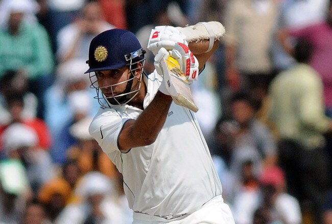 MOHALI, INDIA - OCTOBER 05: VVS Laxman of India bats during day five of the First Test match between India and Australia at Punjab Cricket Association Stadium on October 5, 2010 in Mohali, India.  (Photo by Pal Pillai/Getty Images)