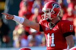 JACKSONVILLE, FL - OCTOBER 30:  Quarterback Aaron Murray #11 of the Georgia Bulldogs points during the game against the Florida Gators at EverBank Field on October 30, 2010 in Jacksonville, Florida.  (Photo by Sam Greenwood/Getty Images)