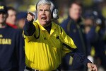 ANN ARBOR, MI - NOVEMBER 21:  Defensive coordinator Greg Robinson of the Michigan Wolverines reacts while playing the Ohio State Buckeyes on November 21, 2009 at Michigan Stadium in Ann Arbor, Michigan. Ohio State won the game 21-10. (Photo by Gregory Shamus/Getty Images)