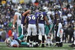 BALTIMORE, MD - NOVEMBER 7:  Chad Henne #7 of the Miami Dolphins lies on the ground after being sacked against the Baltimore Ravens at M&T Bank Stadium on November 7, 2010 in Baltimore, Maryland. The Ravens defeated the Dolphins 26-10. (Photo by Larry French/Getty Images)