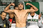 LAS VEGAS - JULY 25:  Antonio Margarito of Mexico poses during the official weigh-in for his fight against Miguel Cotto of Puerto Rico at the MGM Grand Garden Arena July 25, 2008 in Las Vegas, Nevada. Margarito will fight for Cotto's WBA welterweight title on July 26.  (Photo by Ethan Miller/Getty Images)