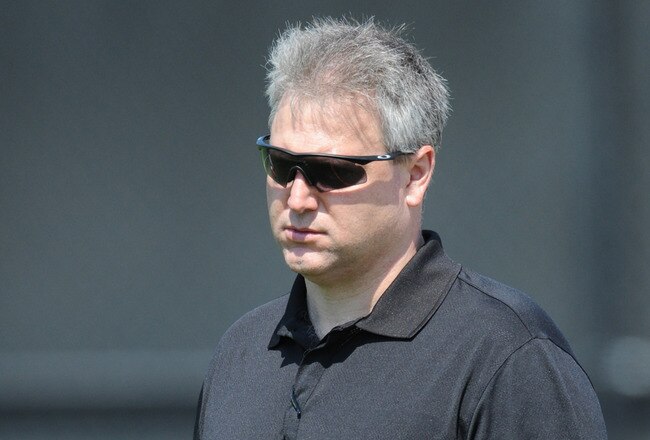 JACKSONVILLE, FL - MAY 1:  General manager Gene Smith of the Jacksonville Jaguars watches play May 1, 2009 at a team minicamp near Jacksonville Municipal Stadium in Jacksonville, Florida.  (Photo by Al Messerschmidt/Getty Images)