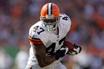 CINCINNATI - SEPTEMBER 28:  Lawrence Vickers #47 of the Cleveland Browns runs with the ball during the NFL game against the Cincinnati Bengals on September 28, 2008 at Paul Brown Stadium in Cincinnati, Ohio.  (Photo by Andy Lyons/Getty Images)