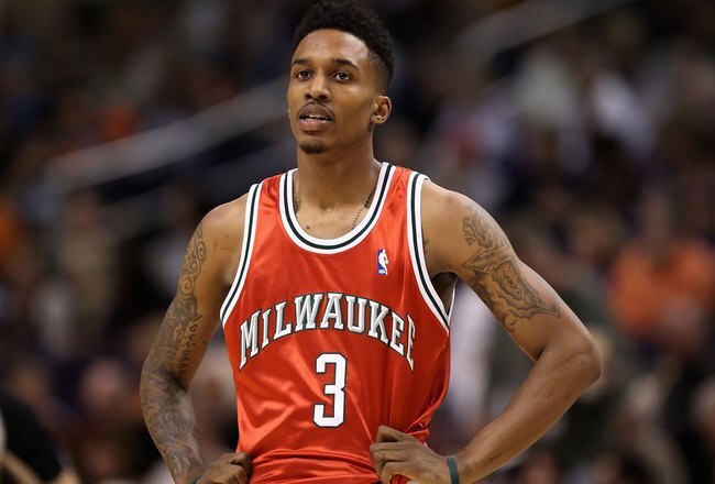 PHOENIX - JANUARY 11:  Brandon Jennings #3 of the Milwaukee Bucks in action during the NBA game against the Phoenix Suns at US Airways Center on January 11, 2010 in Phoenix, Arizona. The Suns defeated the Rockets 118-110. NOTE TO USER: User expressly acknowledges and agrees that, by downloading and or using this photograph, User is consenting to the terms and conditions of the Getty Images License Agreement.  (Photo by Christian Petersen/Getty Images)