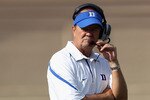 DURHAM, NC - SEPTEMBER 25:  Head coach David Cutcliffe of the Duke Blue Devils watches on against the Army Black Knights at Wallace Wade Stadium on September 25, 2010 in Durham, North Carolina.  (Photo by Streeter Lecka/Getty Images)
