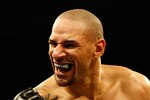EAST RUTHERFORD, NJ - APRIL 04: Jay Hieron celebrates his win against Mark Miller at the International Fighting League at the Izod Center in East Rutherford, New Jersey on April 4, 2008.  (Photo by Nick Laham/Getty Images)