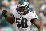 PHILADELPHIA - OCTOBER 17:  Trent Cole #58 of the Philadelphia Eagles celebrates a sack against Matt Ryan of the Atlanta Falcons during their game at Lincoln Financial Field on October 17, 2010 in Philadelphia, Pennsylvania.  (Photo by Al Bello/Getty Images)
