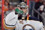 PHILADELPHIA - OCTOBER 26:  Ryan Miller #30 of the Buffalo Sabres skates against the Philadelphia Flyers on October 26, 2010 at Wells Fargo Center in Philadelphia, Pennsylvania. The Flyers defeated the Sabres 6-3.  (Photo by Jim McIsaac/Getty Images)