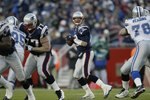 FOXBOROUGH, MA - DECEMBER 3:  Quarterback Tom Brady #12 of the New England Patriots drops back to pass against the Detroit Lions on December 3, 2006 at Gillette Stadium in Foxboro, Massachusetts.The Patriots defeated the Lions 28-21.  (Photo by Elsa/Getty Images)