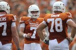 AUSTIN, TX - SEPTEMBER 25:  Quarterback Garrett Gilbert #7 of the Texas Longhorns at Darrell K Royal-Texas Memorial Stadium on September 25, 2010 in Austin, Texas.  (Photo by Ronald Martinez/Getty Images)