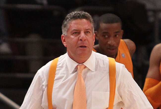 NEW YORK - NOVEMBER 26: Head coach of the Tennessee Volunteers Bruce Pearl on the sideline against the Villanova Wildcats  during the Championship game at Madison Square Garden on November 26, 2010 in New York City.  (Photo by Nick Laham/Getty Images)