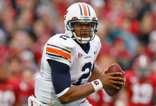 TUSCALOOSA, AL - NOVEMBER 26:  Quarterback Cam Newton #2 of the Auburn Tigers rushes out of the pocket against the Alabama Crimson Tide at Bryant-Denny Stadium on November 26, 2010 in Tuscaloosa, Alabama.  (Photo by Kevin C. Cox/Getty Images)