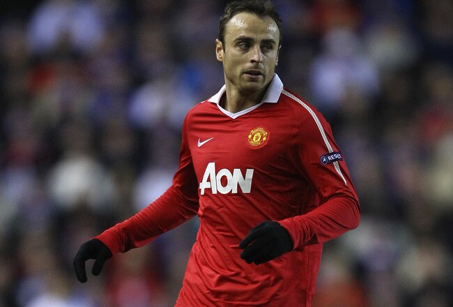 GLASGOW, SCOTLAND - NOVEMBER 24:  Dimitar Berbatov of Manchester United during the UEFA Champions League Group C match between Glasgow Rangers and Manchester United at Ibrox on November 24, 2010 in Glasgow, Scotland.  (Photo by Alex Livesey/Getty Images)