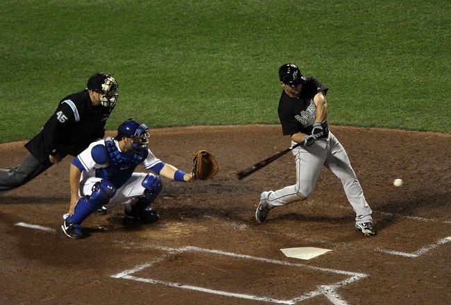 NEW YORK - APRIL 08:  Dan Uggla #6 of the Florida Marlins bats against the New York Mets on April 8, 2010 at Citi Field in the Flushing neighborhood of the Queens borough of New York City.  (Photo by Jim McIsaac/Getty Images)
