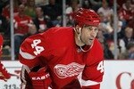 DETROIT - OCTOBER 21:  Todd Bertuzzi #44 of the Detroit Red Wings reacts during a game against the Calgary Flames on October 21, 2010 at the Joe Louis Arena in Detroit, Michigan.  (Photo by Gregory Shamus/Getty Images)