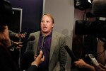 DALLAS - NOVEMBER 29:  Texas Christian University head football coach Gary Patterson talks with the media after TCU accepted an invitation for full membership into The Big East Conference on November 29, 2010 in Fort Worth, Texas.  TCU will leave the Mountain West Conference for The Big East in July 2012.  (Photo by Tom Pennington/Getty Images)