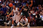 NEW YORK - MARCH 10:  Paul Gause #22 of the Seton Hall Pirates fights for a loose ball against Augustus Gilchrist #24 of the USF Bulls during the first round of the Big East Tournament at Madison Square Garden on March 10, 2009 in New York City.  (Photo by Jim McIsaac/Getty Images)