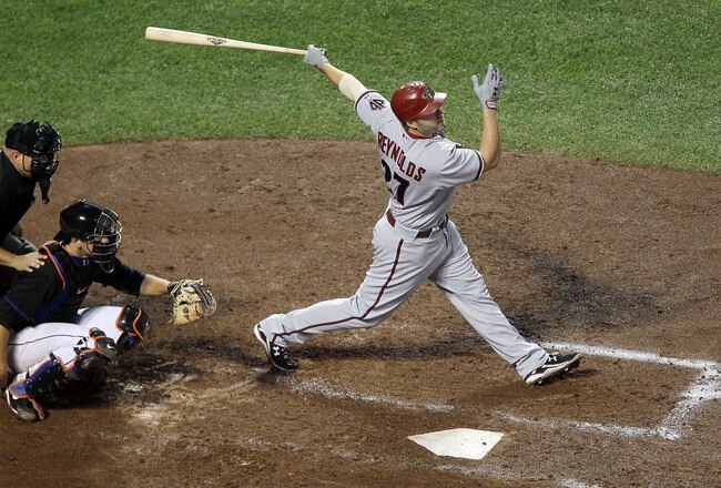 NEW YORK - JULY 31:  Mark Reynolds #27 of the Arizona Diamondbacks bats against the New York Mets on July 31, 2010 at Citi Field in the Flushing neighborhood of the Queens borough of New York City.  (Photo by Jim McIsaac/Getty Images)