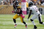 PITTSBURGH - OCTOBER 03: Antwaan Randle El #82 of the Pittsburgh Steelers runs past Fabian Washington #31 the Baltimore Ravens on October 3, 2010 at Heinz Field in Pittsburgh, Pennsylvania. (Photo by Gregory Shamus/Getty Images)
