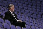 LONDON - SEPTEMBER 28:  Brian Burke, executive vice president and general manager of the Anaheim Ducks watches a practice session for the Los Angeles Kings and the Anaheim Ducks ice hockey teams at the O2 Arena on September 28, 2007 in Greenwich, London, England. (Photo by Bruce Bennett/Getty Images)