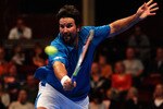 LONDON, ENGLAND - DECEMBER 04:  Pat Rafter of Australia in action during the semi final match between Goran Ivanisevic and Pat Rafter on day five of the AEGON Masters 2010 at the Royal Albert Hall on December 4, 2010 in London, England.  (Photo by Paul Gilham/Getty Images)