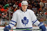 PHILADELPHIA - OCTOBER 23:  Colby Armstrong #9 of the Toronto Maple Leafs waits for a faceoff during a hockey game against the Philadelphia Flyers at the Wells Fargo Center on October 23, 2010 in Philadelphia, Pennsylvania.  (Photo by Paul Bereswill/Getty Images)