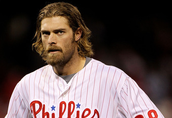 PHILADELPHIA - OCTOBER 23:  Jayson Werth #28 of the Philadelphia Phillies looks on against the San Francisco Giants in Game Six of the NLCS during the 2010 MLB Playoffs at Citizens Bank Park on October 23, 2010 in Philadelphia, Pennsylvania.  (Photo by Doug Pensinger/Getty Images)