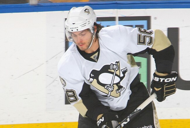 BUFFALO, NY - NOVEMBER 24:  Kris Letang #58 of the Pittsburgh Penguins skates against the Buffalo Sabres  at HSBC Arena  on November 24, 2010 in Buffalo, New York. Pittsburgh won 1-0.  (Photo by Rick Stewart/Getty Images)