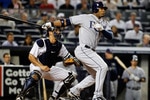 NEW YORK - SEPTEMBER 23: Carl Crawford ##13 of the Tampa Bay Rays grounds out in the first-inning against the New York Yankees on September 23, 2010 at Yankee Stadium in the Bronx borough of New York City.  (Photo by Mike Stobe/Getty Images)
