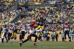 PITTSBURGH - DECEMBER 12:  Antwaan Randle El #82 of the Pittsburgh Steelers catches a pass in front of Johnathan Wade #26 of the Cincinnati Bengals during the game on December 12, 2010 at Heinz Field in Pittsburgh, Pennsylvania.  (Photo by Jared Wickerham/Getty Images)