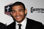 LAS VEGAS, NV - DECEMBER 01:  Mixed martial artist Jose Aldo (R) and his manager Ed Soares arrive at the third annual Fighters Only World Mixed Martial Arts Awards 2010 at the Palms Casino Resort December 1, 2010 in Las Vegas, Nevada.  (Photo by Ethan Miller/Getty Images)