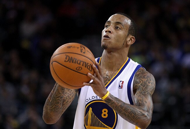 OAKLAND, CA - DECEMBER 02:  Monta Ellis #8 of the Golden State Warriors in action against the Phoenix Suns at Oracle Arena on December 2, 2010 in Oakland, California. NOTE TO USER: User expressly acknowledges and agrees that, by downloading and or using this photograph, User is consenting to the terms and conditions of the Getty Images License Agreement.  (Photo by Ezra Shaw/Getty Images)