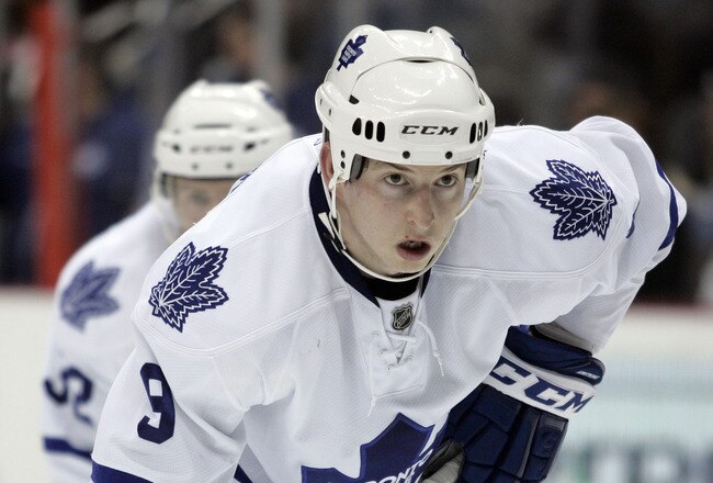 PITTSBURGH, PA - DECEMBER 08:  Colby Armstrong #9 of the Toronto Maple Leafs skates against the Pittsburgh Penguins at Consol Energy Center on December 8, 2010 in Pittsburgh, Pennsylvania.  Penguins defeated the Maple Leafs 5-2.  (Photo by Justin K. Aller/Getty Images)