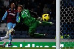 BLACKBURN, ENGLAND - DECEMBER 18:  Goalkepper Paul Robinson of Blackburn can not save the shotand goal by Junior Stanislas of West Ham during the Barclays Premier League match between Blackburn Rovers and West Ham United at Ewood park on December 18, 2010 in Blackburn, England.  (Photo by Dean Mouhtaropoulos/Getty Images)