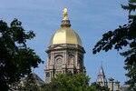 SOUTH BEND, IN - SEPTEMBER 19: A general view of the 'Golden Dome' on the campus of Notre Dame University before a game between the Notre Dame Fighting Irish and the Michigan State Spartans on September 19, 2009 at Notre Dame Stadium in South Bend, Indiana. (Photo by Jonathan Daniel/Getty Images)