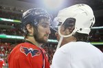 WASHINGTON - MAY 13:  Alex Ovechkin #8 of the Washington Capitals and Sidney Crosby #87 of the Pittsburgh Penguins shake hands after Pittsburgh's 6-2 victory in Game Seven of the Eastern Conference Semifinal  Round of the 2009 Stanley Cup Playoffs at Verizon Center on May 13, 2009 in Washington, DC.  (Photo by Bruce Bennett/Getty Images)
