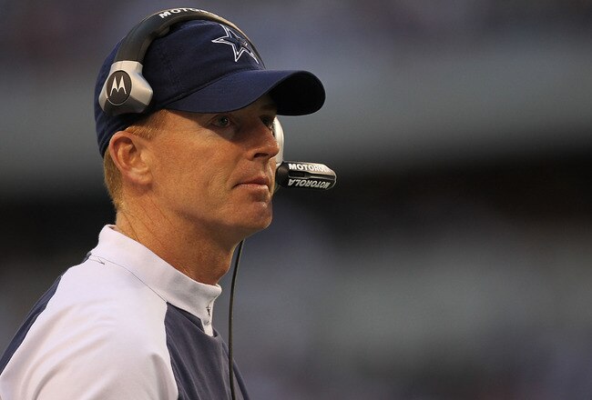 ARLINGTON, TX - DECEMBER 19:  Interim head coach Jason Garrett of the Dallas Cowboys during a game against the Washington Redskins at Cowboys Stadium on December 19, 2010 in Arlington, Texas.  (Photo by Ronald Martinez/Getty Images)