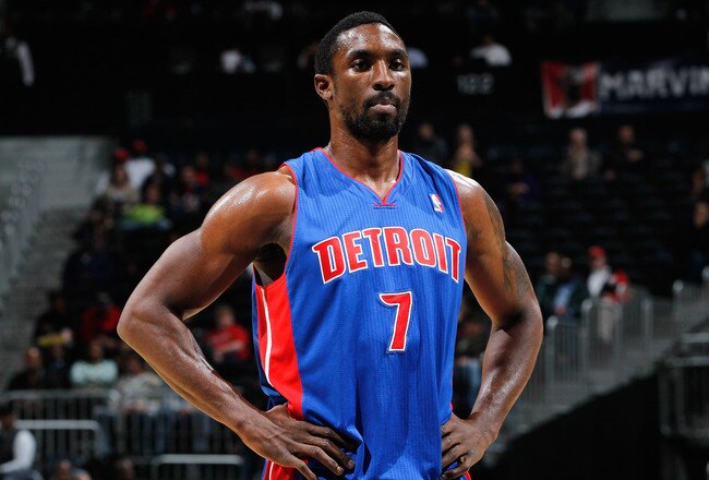 ATLANTA - NOVEMBER 03:  Ben Gordon #7 of the Detroit Pistons against the Atlanta Hawks at Philips Arena on November 3, 2010 in Atlanta, Georgia.  NOTE TO USER: User expressly acknowledges and agrees that, by downloading and/or using this Photograph, User is consenting to the terms and conditions of the Getty Images License Agreement.  (Photo by Kevin C. Cox/Getty Images)