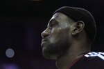 PHOENIX - DECEMBER 23:  LeBron James #6 of the Miami Heat warms up before the NBA game against the Phoenix Suns at US Airways Center on December 23, 2010 in Phoenix, Arizona.  The Heat defeated the Suns 95-83. NOTE TO USER: User expressly acknowledges and agrees that, by downloading and or using this photograph, User is consenting to the terms and conditions of the Getty Images License Agreement.  (Photo by Christian Petersen/Getty Images)