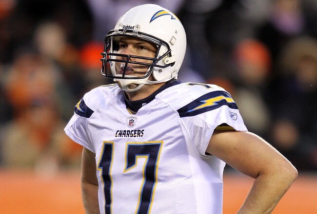 CINCINNATI - DECEMBER 26:  Philip Rivers #17  of the San Diego Chargers is dejected after throwing an interception during the Chargers 34-20 loss to the Cincinnati Bengals in the NFL game at Paul Brown Stadium on December 26, 2010 in Cincinnati, Ohio.  (Photo by Andy Lyons/Getty Images)