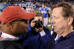 SAN DIEGO, CA - DECEMBER 16: (R-L) Head coach Norv Turner of the San Diego Chargers speaks with head coach Mike Singletary of the San Francisco 49ers following the Chargers 34-7 win at Qualcomm Stadium on December 16, 2010 in San Diego, California.  (Photo by Harry How/Getty Images)