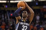PHOENIX - NOVEMBER 05:  O.J. Mayo #32 of the Memphis Grizzlies shoots a free throw shot during the NBA game against the Phoenix Suns at US Airways Center on November 5, 2010 in Phoenix, Arizona. NOTE TO USER: User expressly acknowledges and agrees that, by downloading and or using this photograph, User is consenting to the terms and conditions of the Getty Images License Agreement.  (Photo by Christian Petersen/Getty Images)