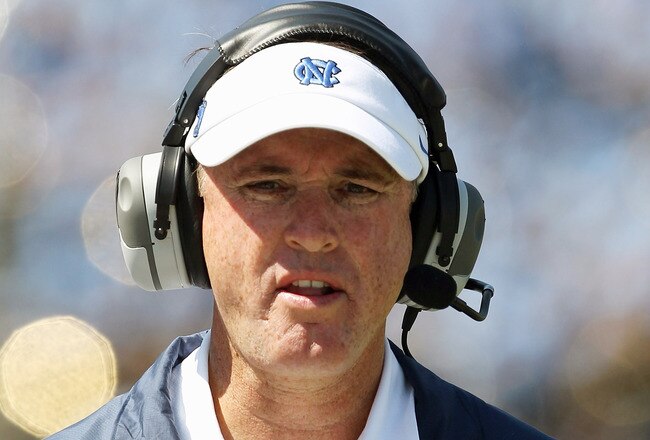 CHAPEL HILL, NC - SEPTEMBER 18:  Head coach Butch Davis of the North Carolina Tar Heels watches on against the Georgia Tech Yellow Jackets during their game at Kenan Stadium on September 18, 2010 in Chapel Hill, North Carolina.  (Photo by Streeter Lecka/Getty Images)