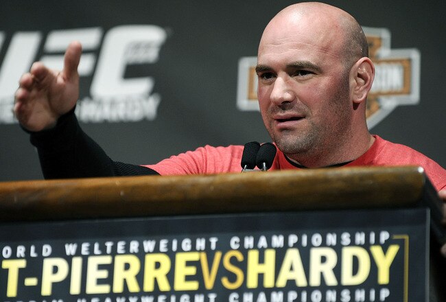 NEW YORK - MARCH 24:  Dana White, president of the UFC, speaks at a press conference for UFC 111 at Radio City Music Hall on March 24, 2010 in New York City.  (Photo by Jeff Zelevansky/Getty Images)