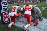 SEATTLE, WA - NOVEMBER 28:  Wide receiver Dwayne Bowe #82 and Terrance Copper #10 of the Kansas City Chiefs huddle together prior to the game against the Seattle Seahawks at Qwest Field on November 28, 2010 in Seattle, Washington. (Photo by Otto Greule Jr/Getty Images)