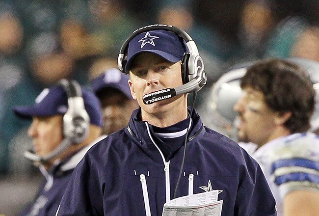 PHILADELPHIA, PA - JANUARY 02:  Head coach Jason Garrett of the Dallas Cowboys looks on against the Philadelphia Eagles on January 2, 2011 at Lincoln Financial Field in Philadelphia, Pennsylvania. The Cowboys defeated the Eagles 14-13.  (Photo by Jim McIsaac/Getty Images)
