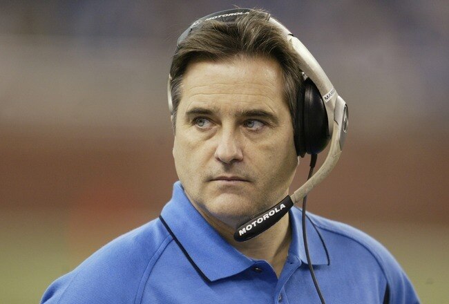 DETROIT - DECEMBER 19:  Head coach Steve Mariucci of the Detroit Lions looks on from the sideline during the game against the Minnesota Vikings at Ford Field on December 19, 2004 in Detroit, Michigan. The Vikings won 28-27. (Photo by Tom Pidgeon/Getty Images)