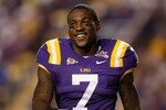 BATON ROUGE, LA - OCTOBER 16:  Patrick Peterson #7 of the Louisiana State University Tigers smiles as he walks off the field during the game against the McNeese State Cowboys at Tiger Stadium on October 16, 2010 in Baton Rouge, Louisiana.  (Photo by Chris Graythen/Getty Images)