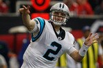 ATLANTA, GA - JANUARY 02:  Jimmy Clausen #2 of the Carolina Panthers throws a pass in the second quarter during their game against the Atlanta Falcons at the Georgia Dome on January 2, 2011 in Atlanta, Georgia.  (Photo by Scott Halleran/Getty Images)