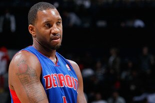 ATLANTA - NOVEMBER 03:  Tracy McGrady #1 of the Detroit Pistons against the Atlanta Hawks at Philips Arena on November 3, 2010 in Atlanta, Georgia.  NOTE TO USER: User expressly acknowledges and agrees that, by downloading and/or using this Photograph, User is consenting to the terms and conditions of the Getty Images License Agreement.  (Photo by Kevin C. Cox/Getty Images)